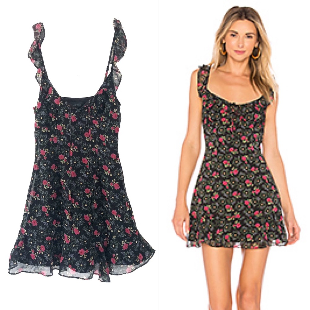 Revolve | Majorelle Black Floral Mini Dress